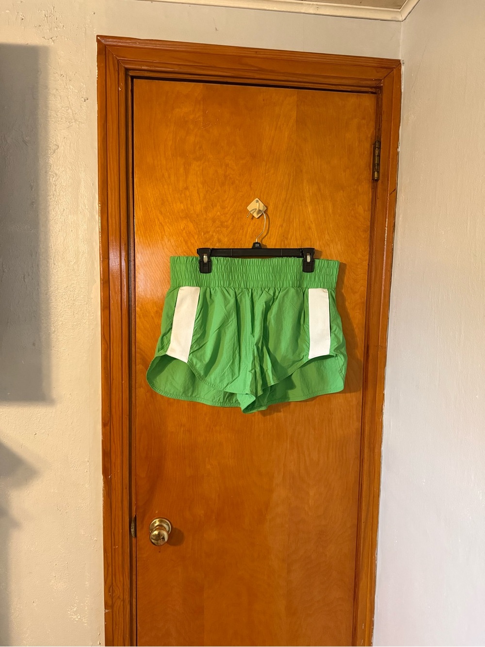 JoyLab Green Athletic Shorts with White Panels
